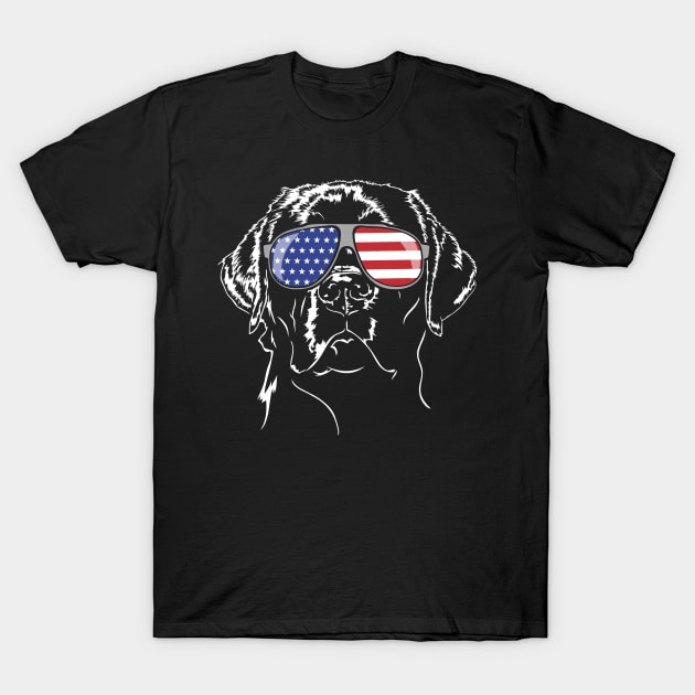 Proud Patriotic Labrador Lab American Flag dog T-Shirt by wilsigns